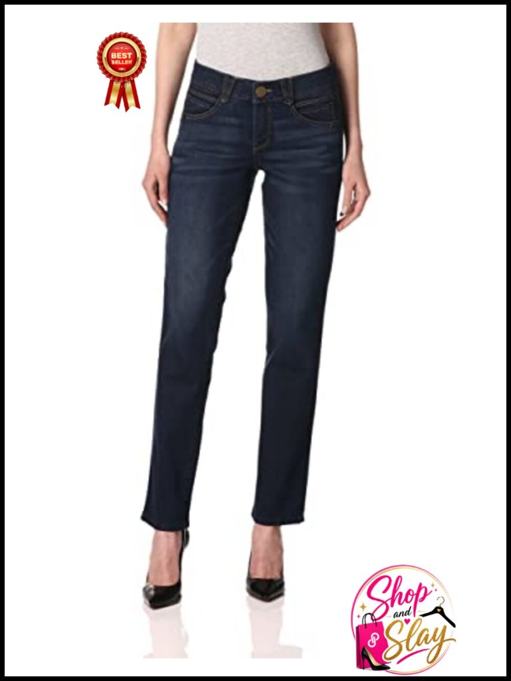 Democracy Ab Solution Straight Leg Mid Rise Jeans